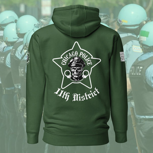 District 011 - Chicago Police 011th District Fillmore Harrison Biker Hoodie by Alpha Wear