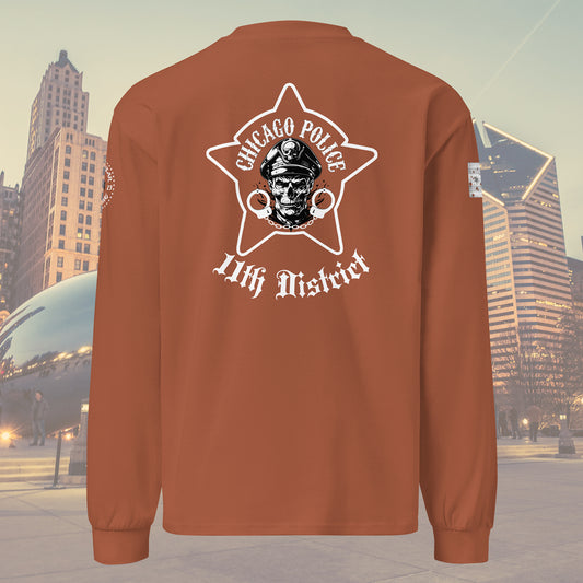 District 011 - Chicago Police 011th District Fillmore Harrison Biker Heavy Weight Long Sleeve T-Shirt by Alpha Wear