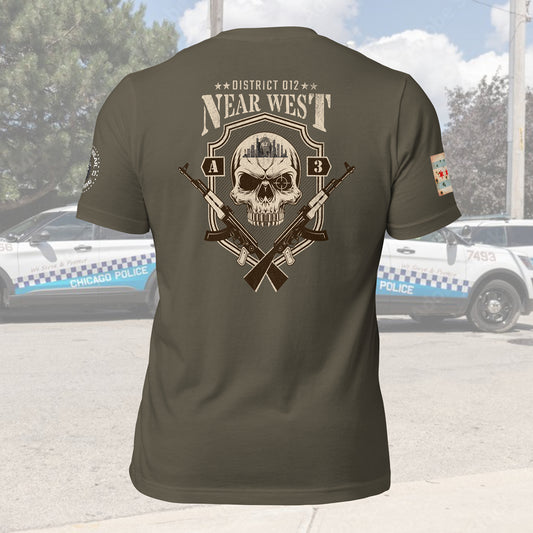 District 012 - Chicago Police 012th District Near West “Sniper Skull” T-Shirt by Alpha Wear