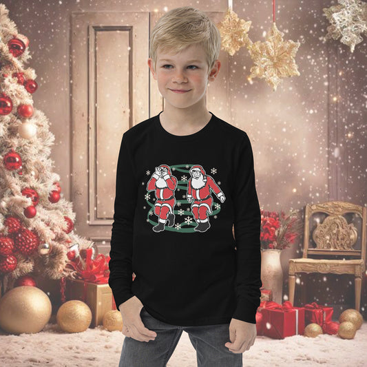 "Griddy Santa” Youth Long Sleeve T-Shirt Christmas Holiday by Alpha Wear