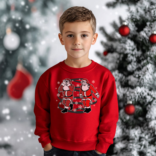 “Griddy Santa” Youth Crewneck Sweatshirt Noodie Christmas Holiday by Alpha Wear