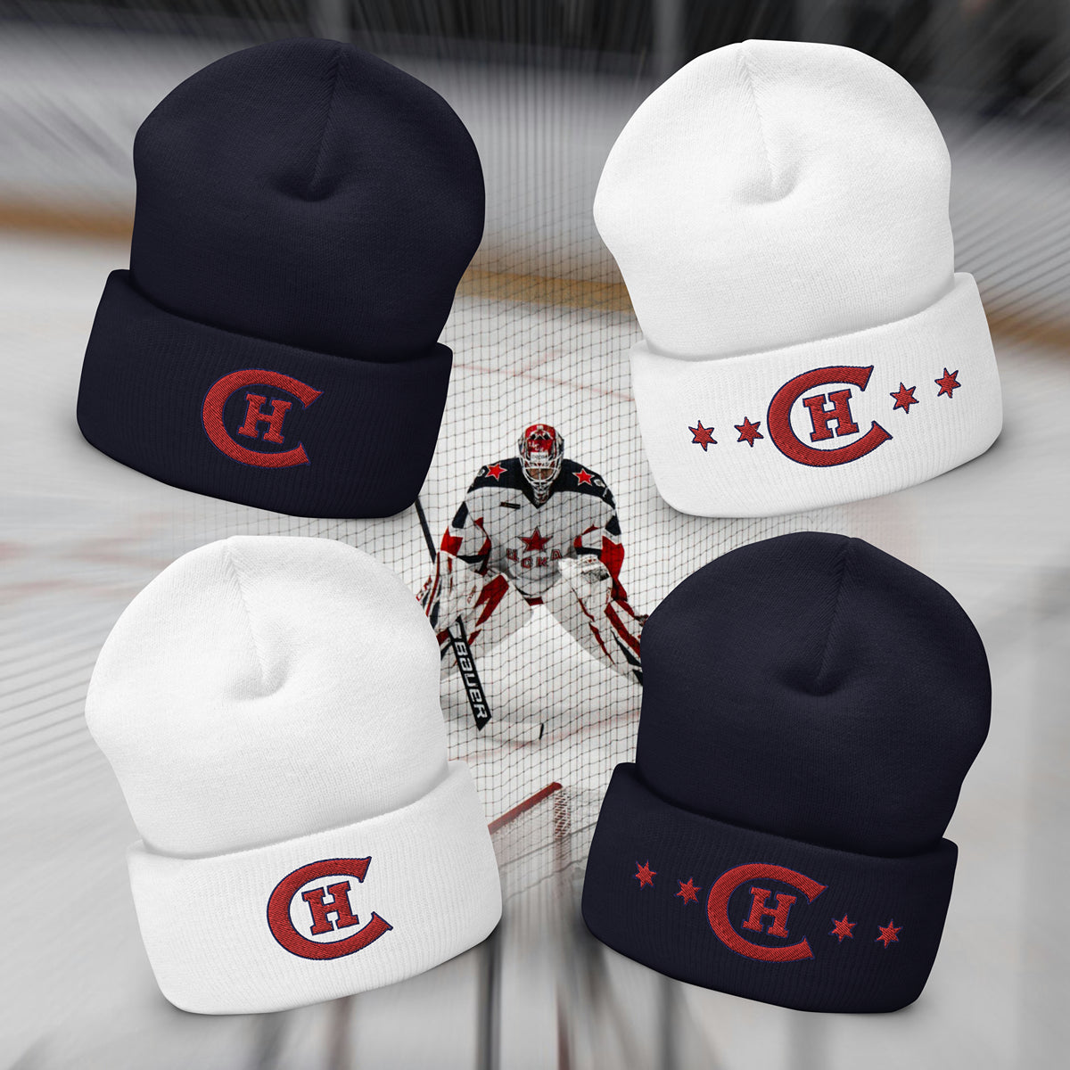 Chicago Old Time Hockey Club Cuffed Winter Beanie by Alpha Hockey Club