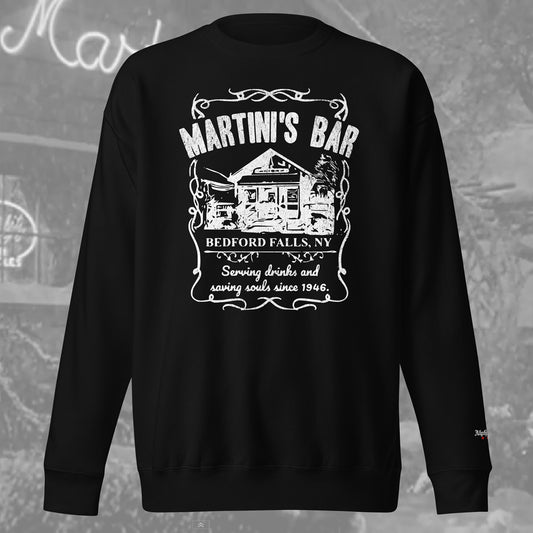 It’s a Wonderful Life “Martini’s Bar” Christmas Holiday Crewneck Sweatshirt Noodie by Alpha Wear