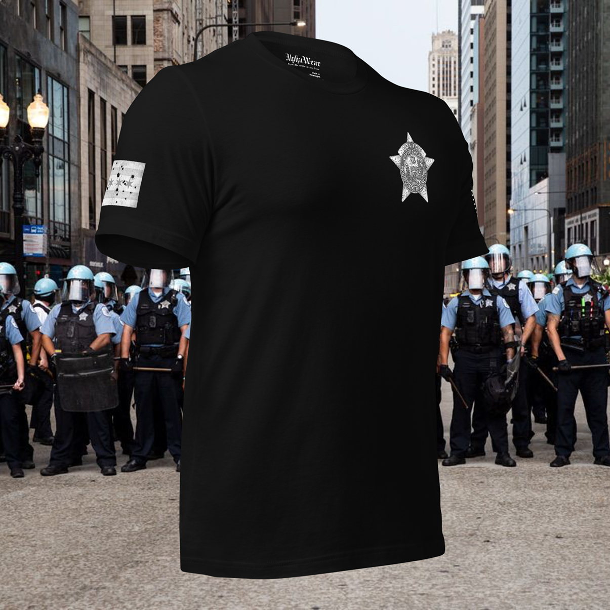 "Seek Peace, Expect War" Chicago Police Department T-Shirt by Alpha Wear