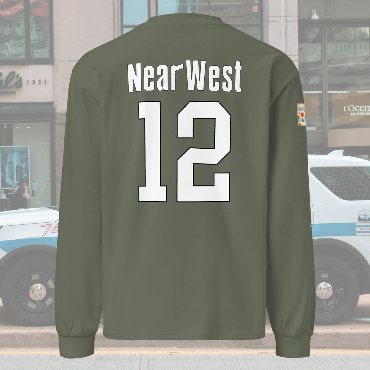 District 012 - Near West: Chicago Police Sopranos Inspired Heavy Weight Long Sleeve T-Shirt by Alpha Wear