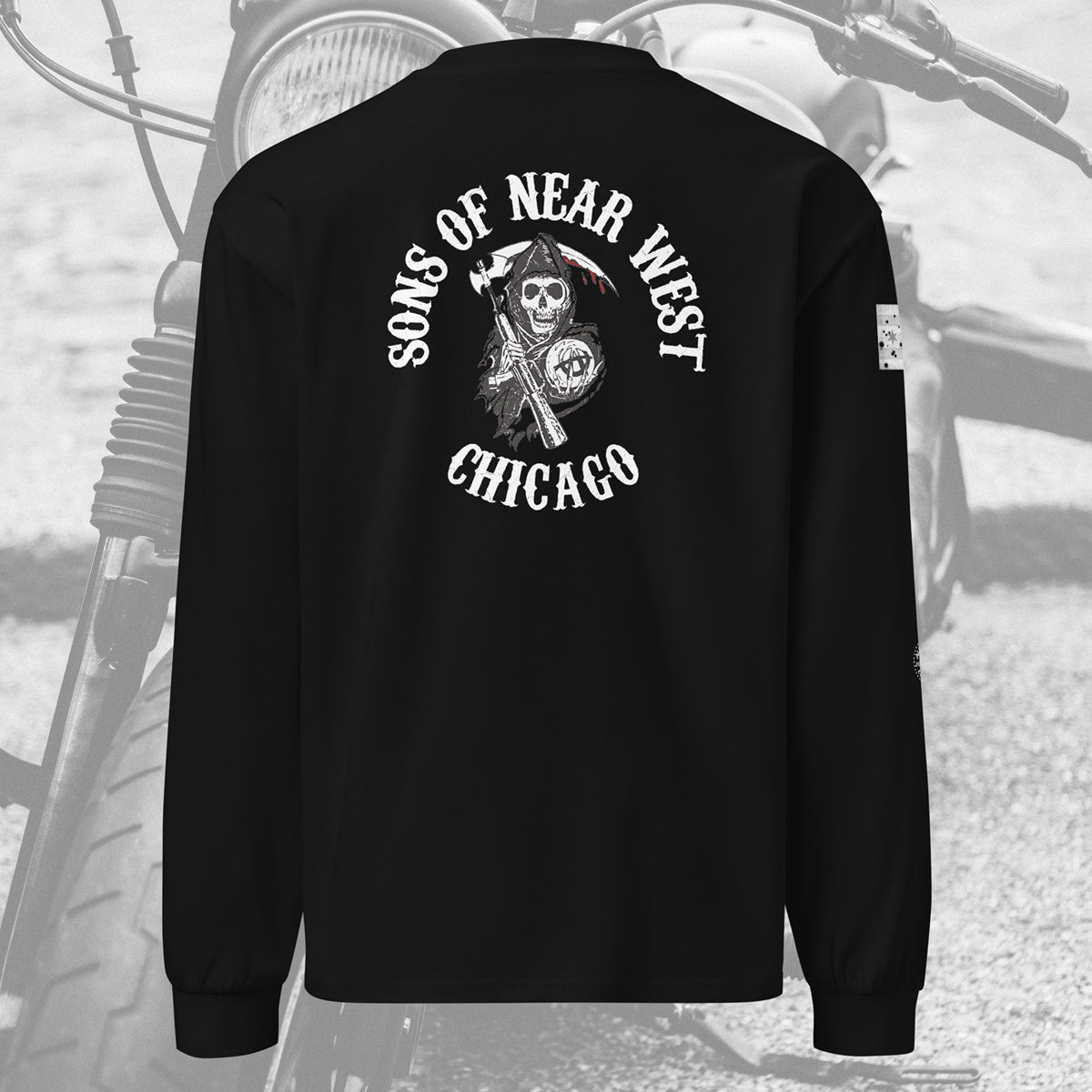 District 012 - Near West: Chicago Police Sons of Anarchy Inspired Heavy Weight Long Sleeve T-Shirt by Alpha Wear