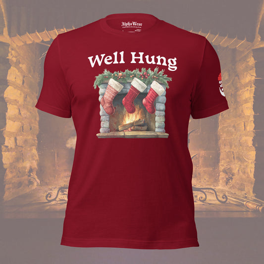 “Well Hung” Christmas Holiday T-Shirt by Alpha Wear