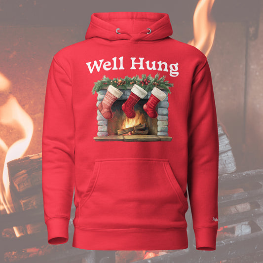 “Well Hung” Christmas Holiday Hoodie by Alpha Wear