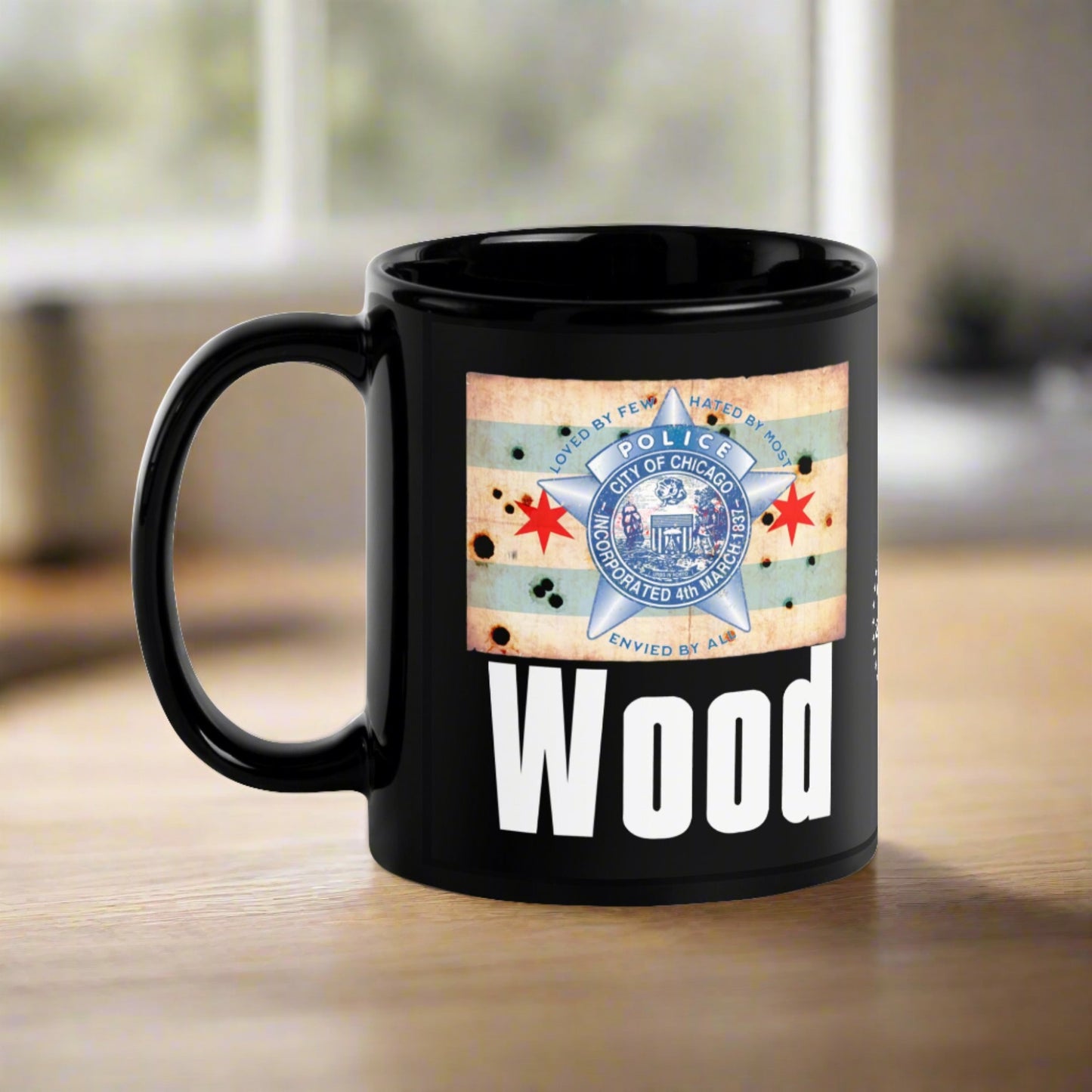 District 013 - Wood: Chicago Police Sopranos Inspired Coffee Mug