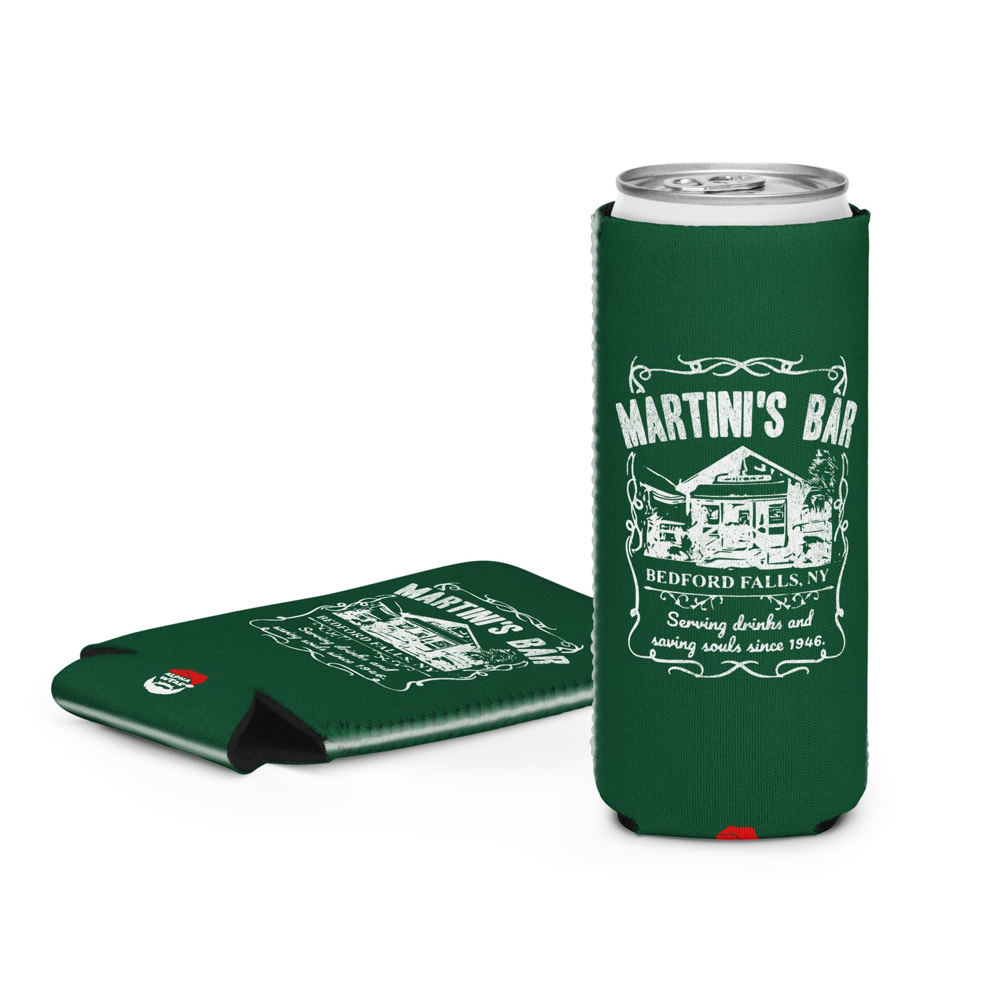 It’s a Wonderful Life “Martini’s Bar” Can Cooler Koozie Christmas Holiday by Alpha Wear