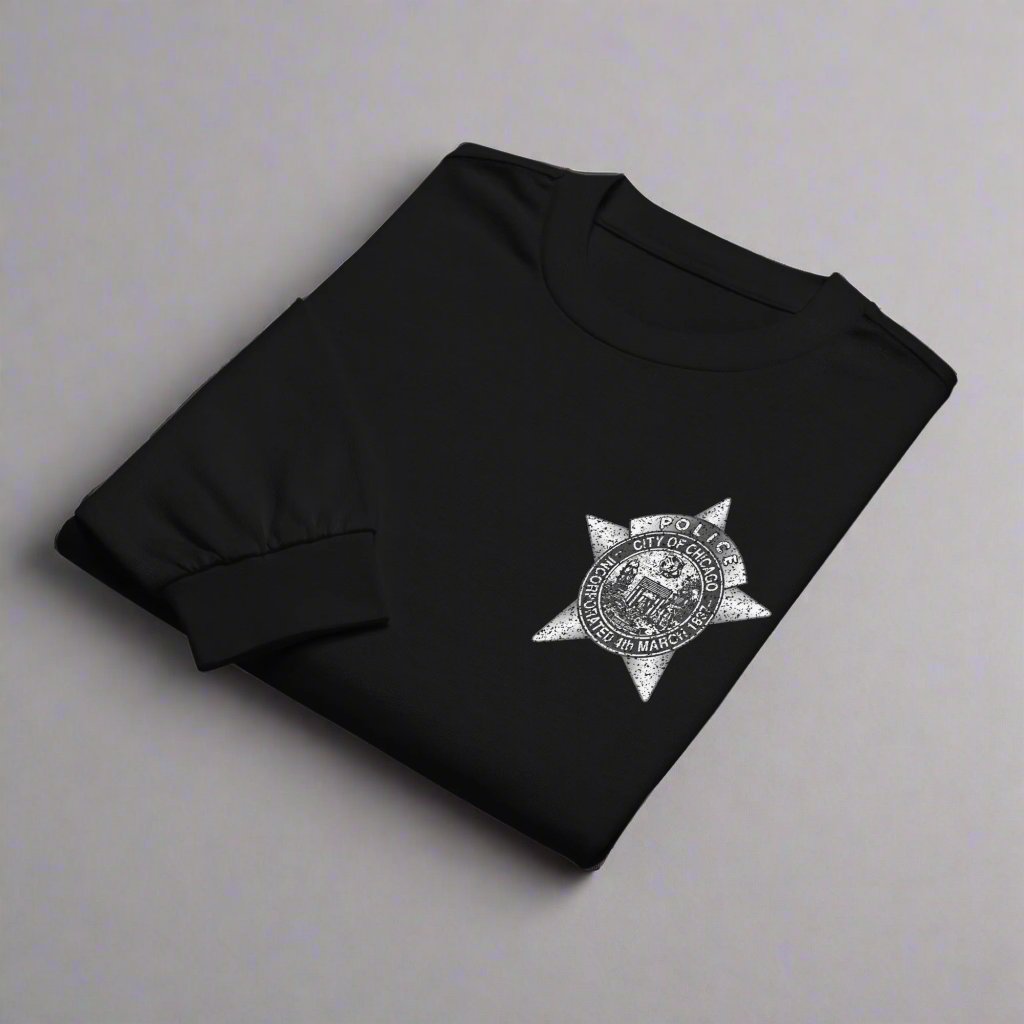 District 012 - Near West: Chicago Police Sons of Anarchy Inspired Heavy Weight Long Sleeve T-Shirt by Alpha Wear