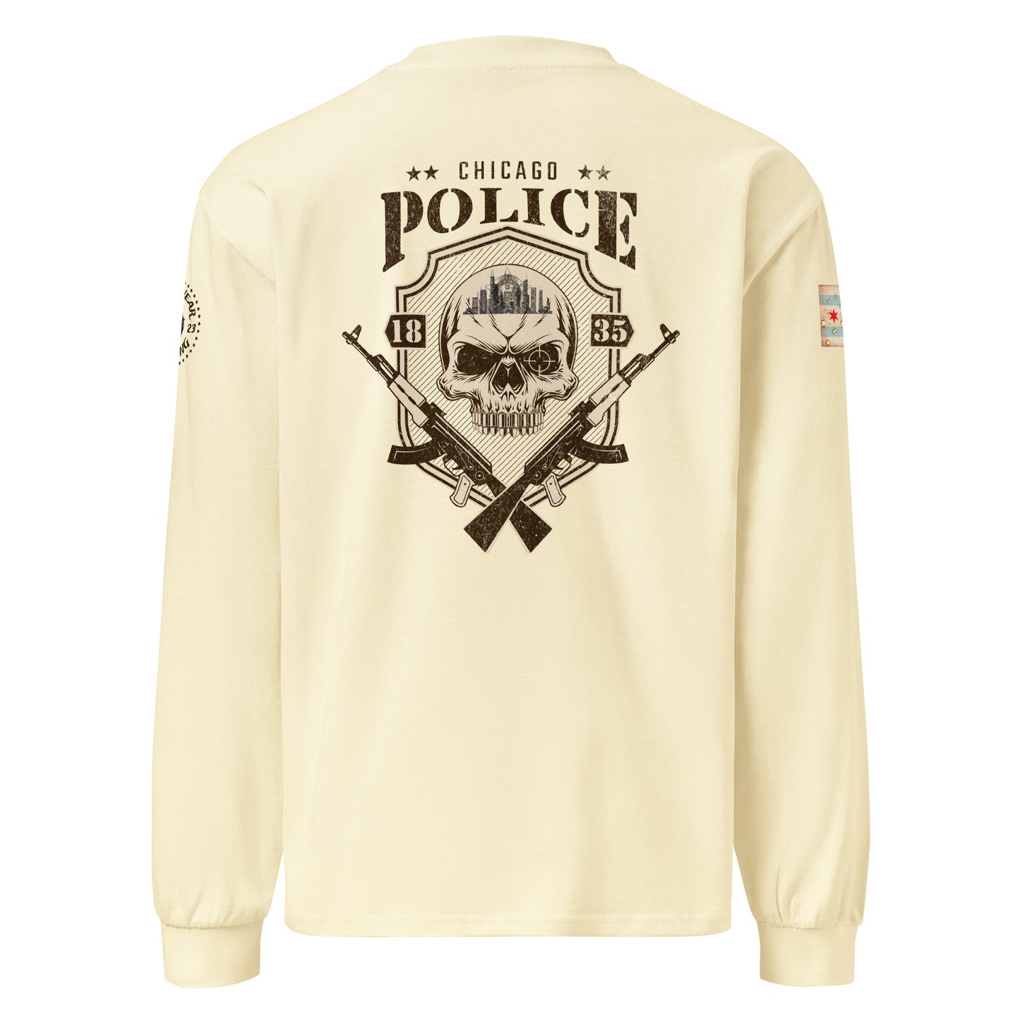 “Sniper Skull” Chicago Police Heavy Weight Long Sleeve T-Shirt  by Alpha Wear