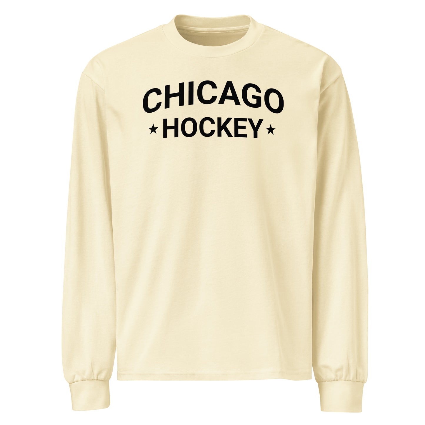 Chicago Hockey Basic Crewneck Heavy Weight Long Sleeve T-Shirt by Alpha Hockey Club