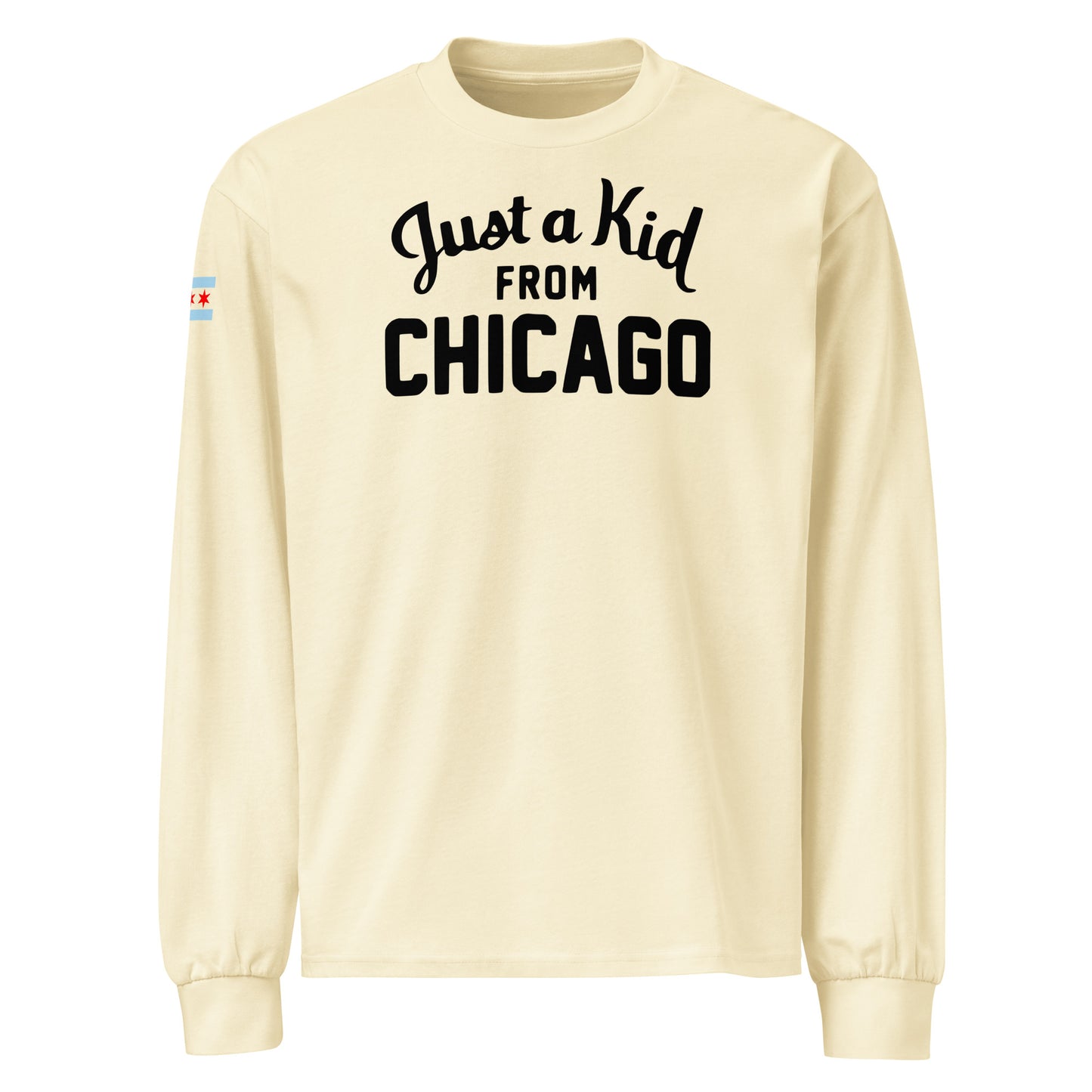 "Just a Kid from Chicago" Heavy Weight Long Sleeve T-Shirt by Alpha Wear