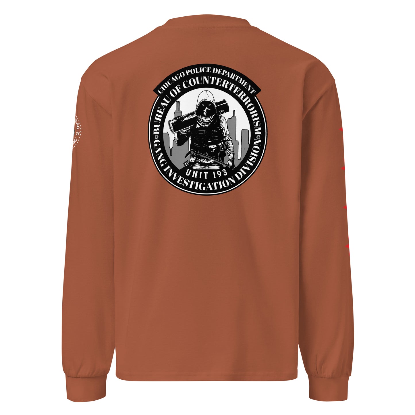 Unit 193 - Chicago Police Department - CPD BCT GID Heavy Weight Long Sleeve T-Shirt (Back Image)