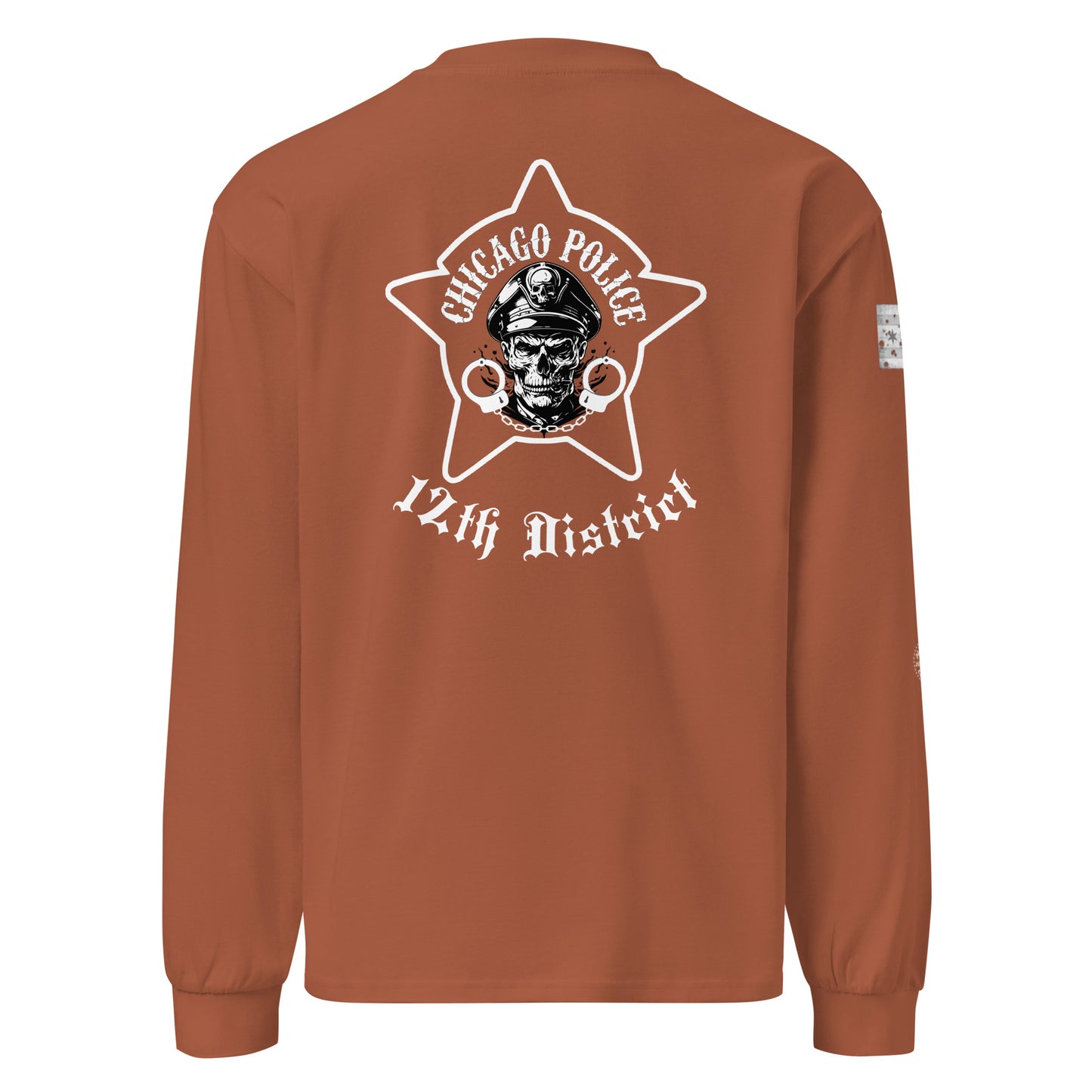 District 012 - Near West: Chicago Police Biker Inspired Heavy Weight Long Sleeve T-Shirt by Alpha Wear