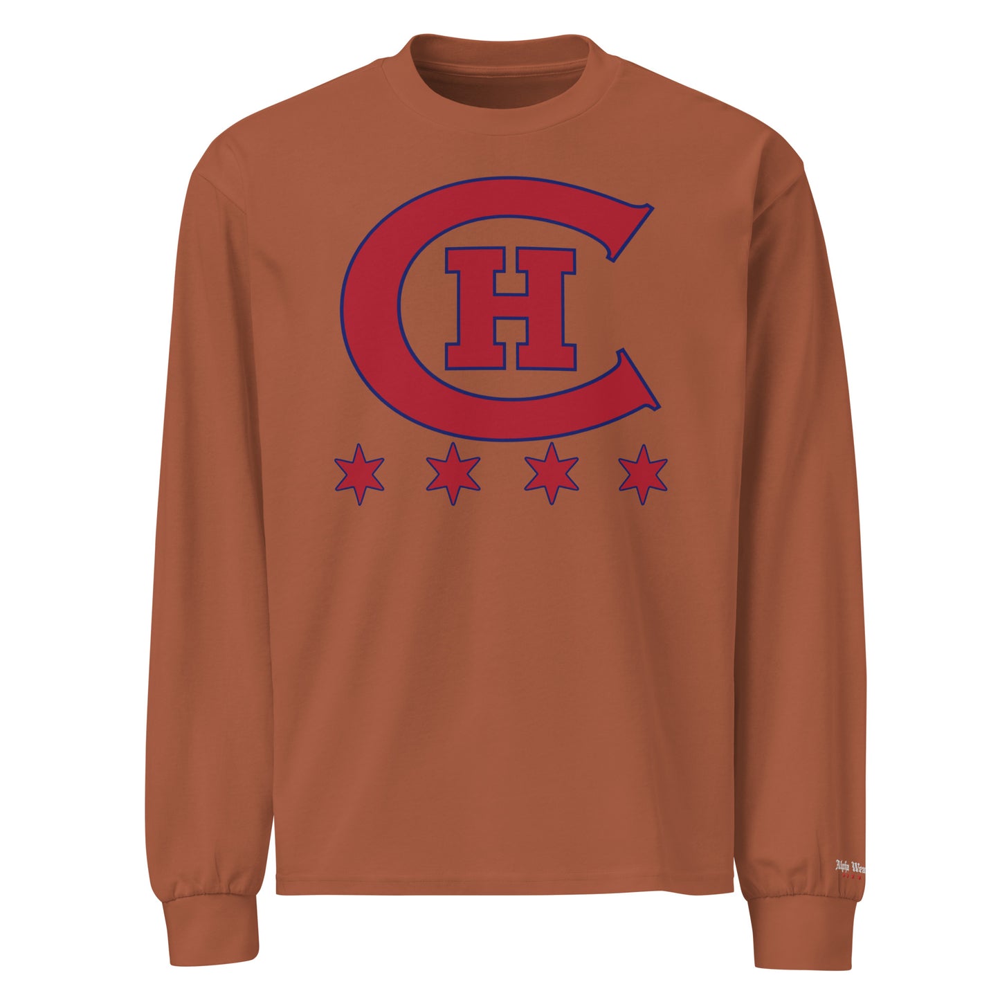 Chicago Old Time Hockey Customizable Premium Heavy Weight Long Sleeve T-Shirt by Alpha Hockey Club