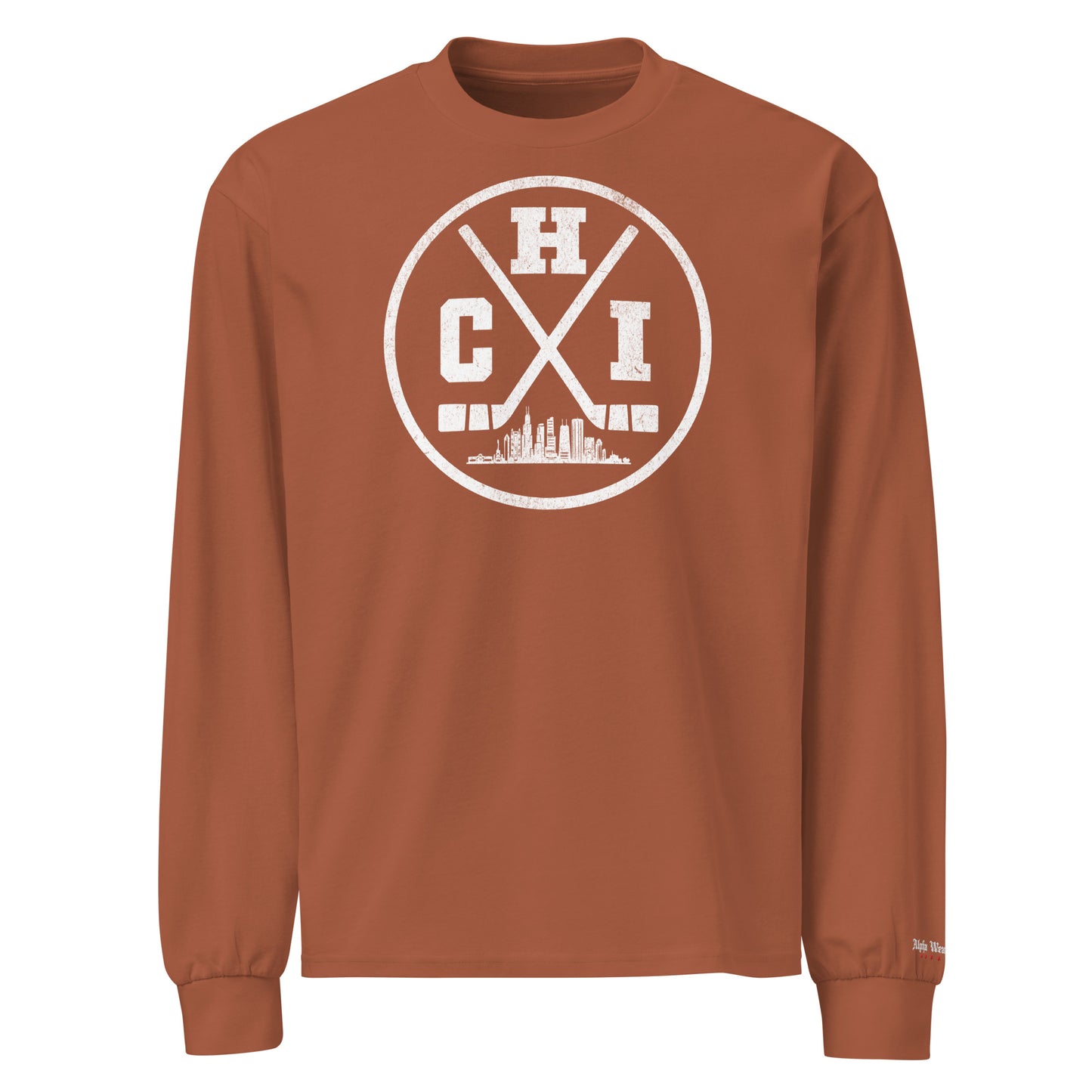 Chicago Hockey Heavy Weight Long Sleeve T-Shirt by Alpha Hockey Club