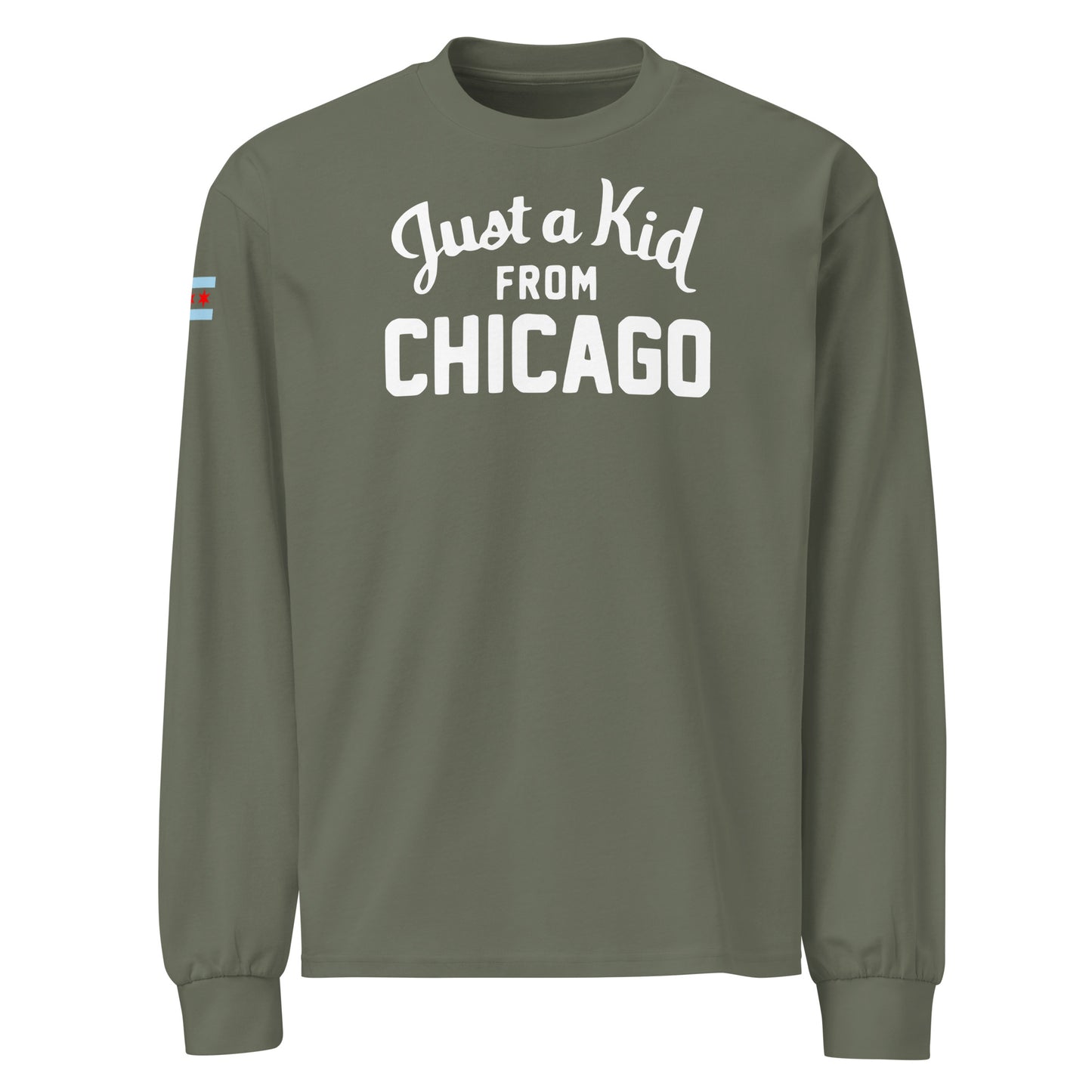 "Just a Kid from Chicago" Heavy Weight Long Sleeve T-Shirt by Alpha Wear