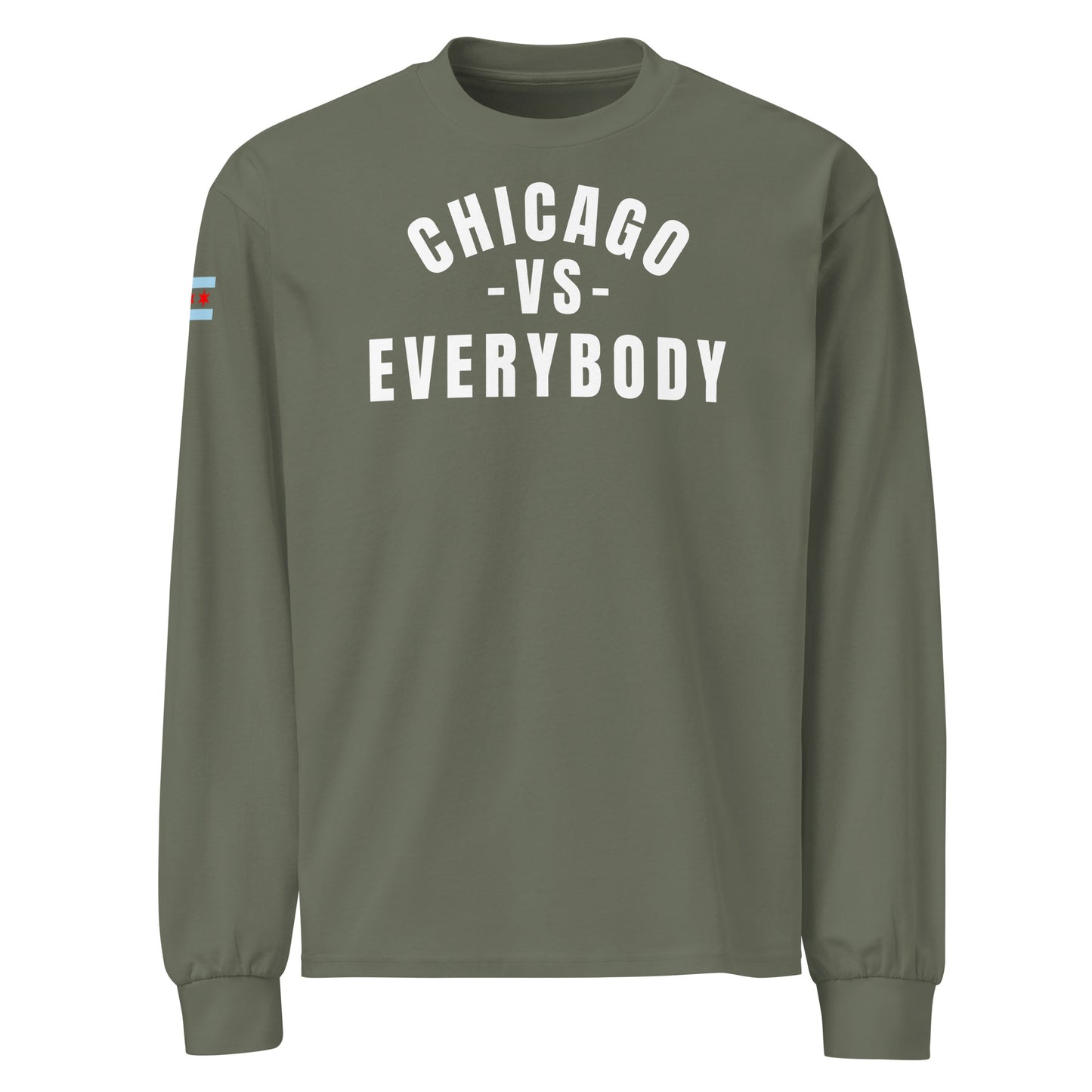 "Chicago Vs Everybody" Heavy Weight Long Sleeve T-Shirt by Alpha Wear