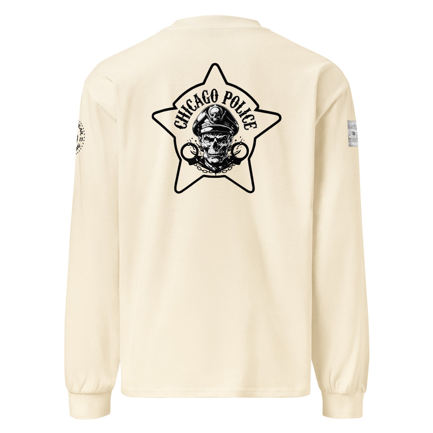 Chicago Police Biker Inspired Heavy Weight Long Sleeve T-Shirt by Alpha Wear