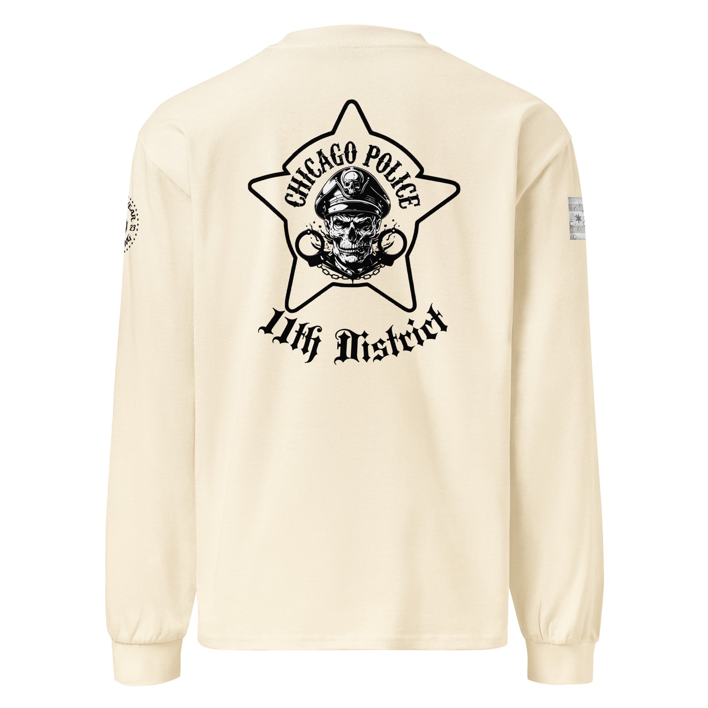 District 011 - Chicago Police 011th District Fillmore Harrison Biker Heavy Weight Long Sleeve T-Shirt by Alpha Wear