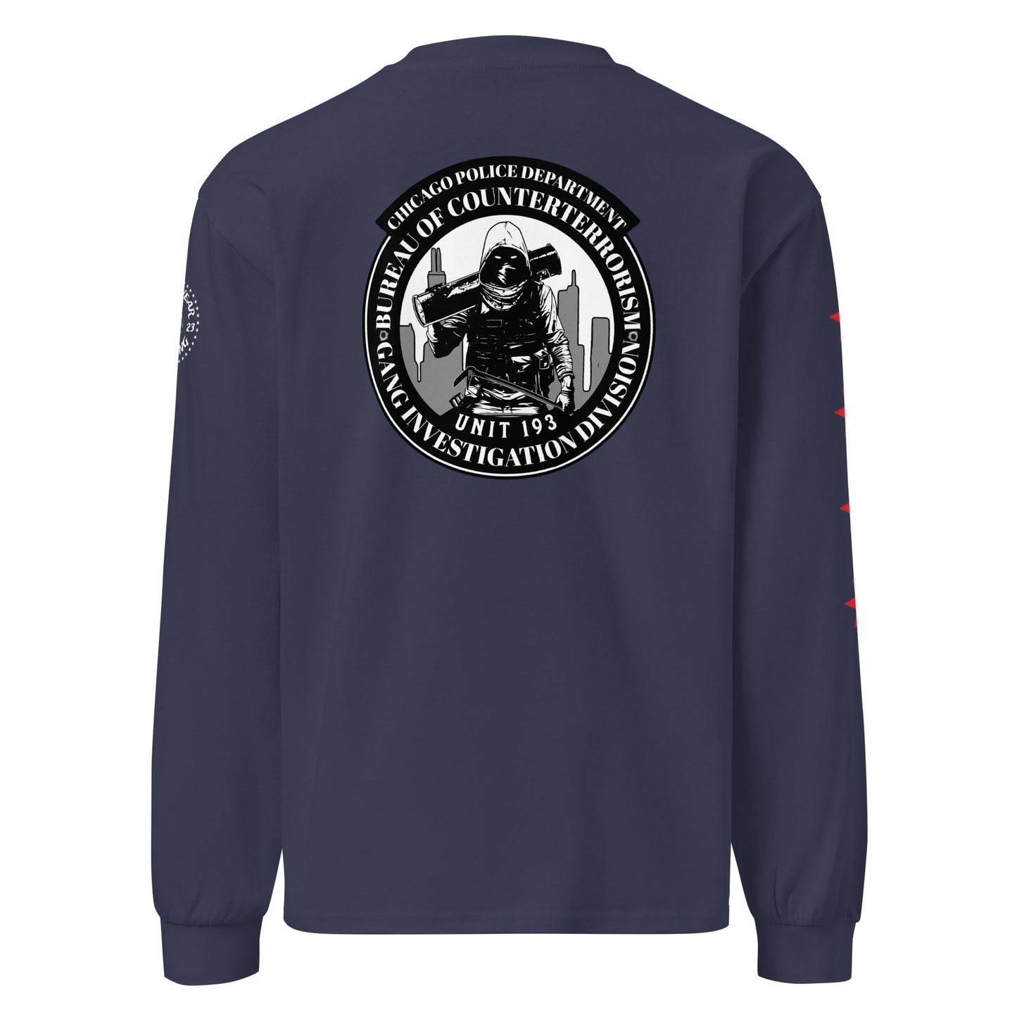 Unit 193 - Chicago Police Department - CPD BCT GID Heavy Weight Long Sleeve T-Shirt (Back Image)