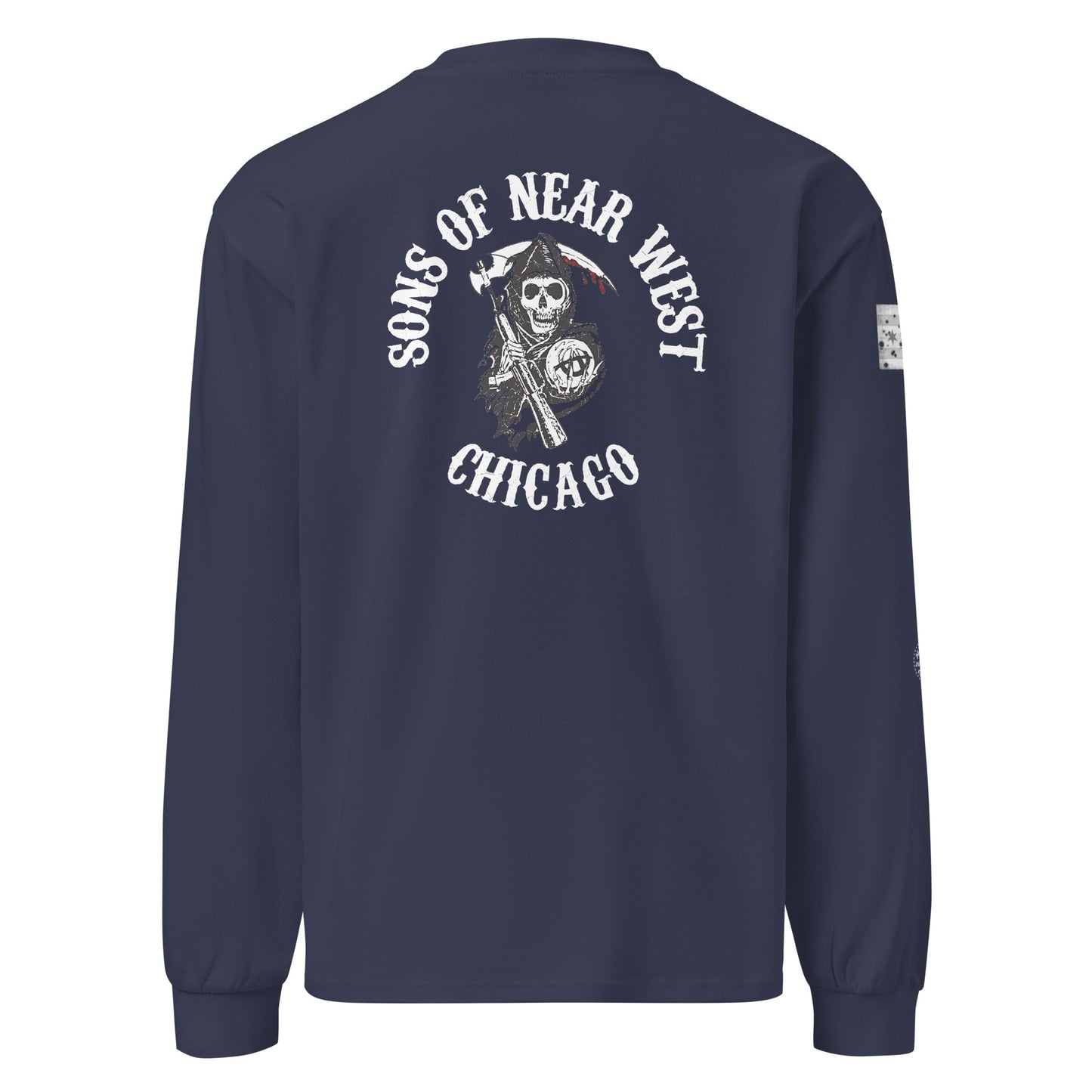 District 012 - Near West: Chicago Police Sons of Anarchy Inspired Heavy Weight Long Sleeve T-Shirt by Alpha Wear