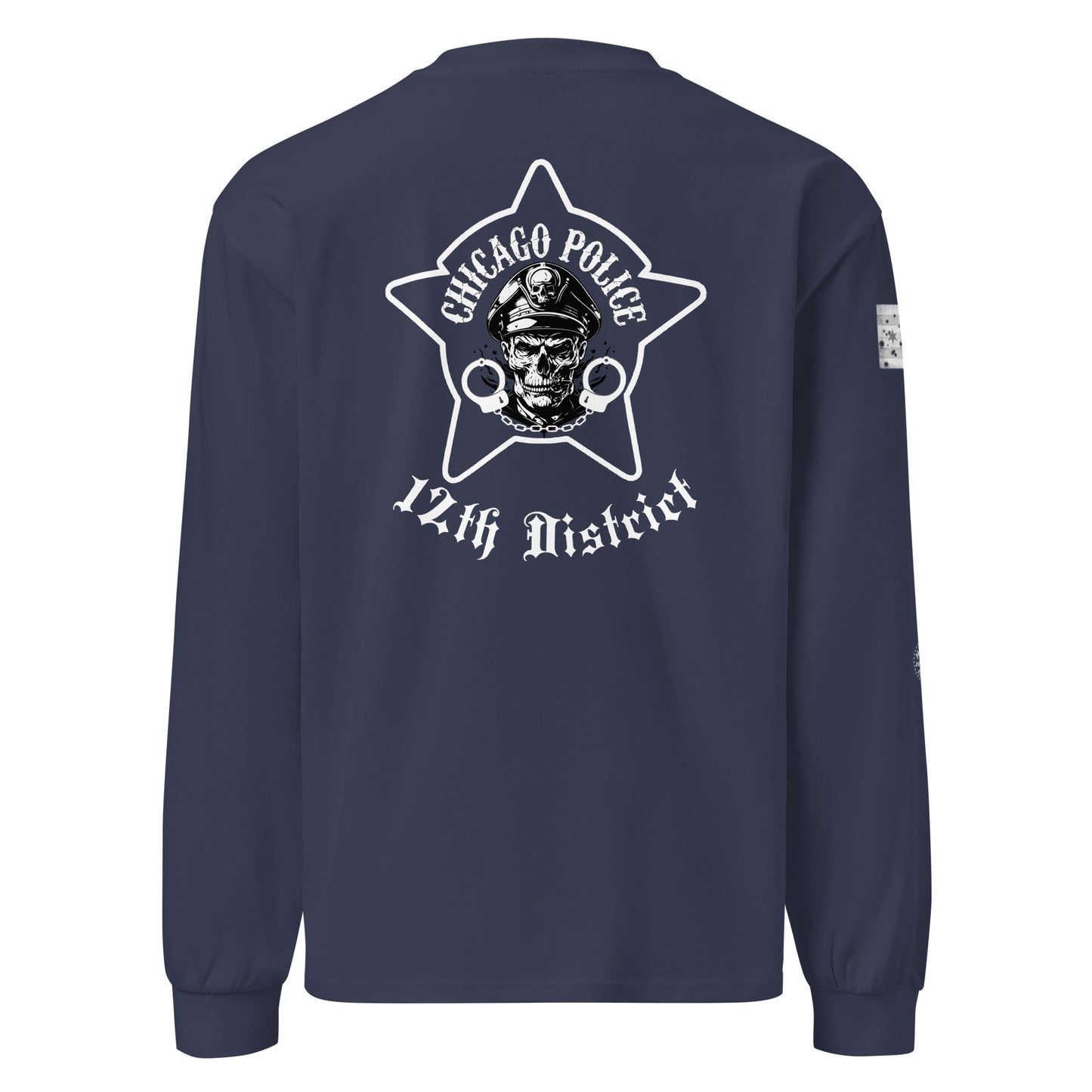 District 012 - Near West: Chicago Police Biker Inspired Heavy Weight Long Sleeve T-Shirt by Alpha Wear