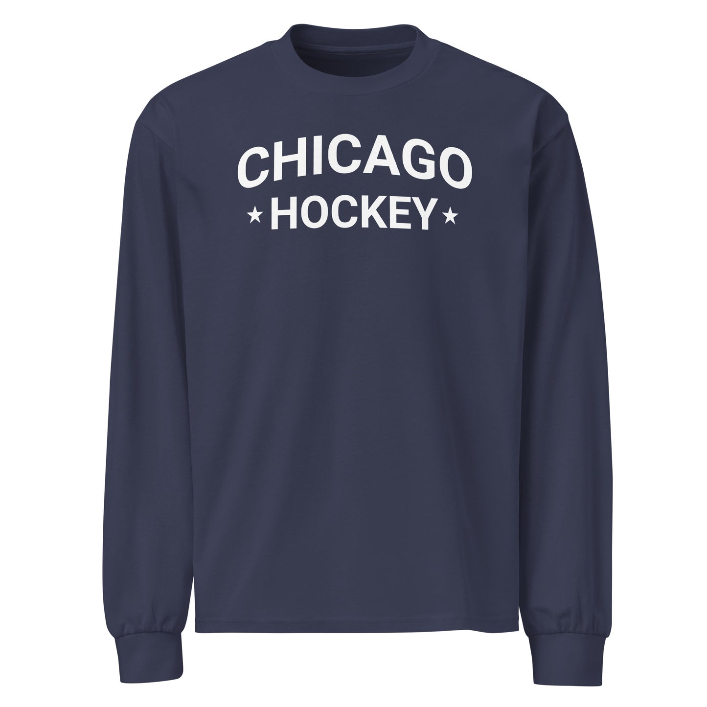 Chicago Hockey Basic Crewneck Heavy Weight Long Sleeve T-Shirt by Alpha Hockey Club