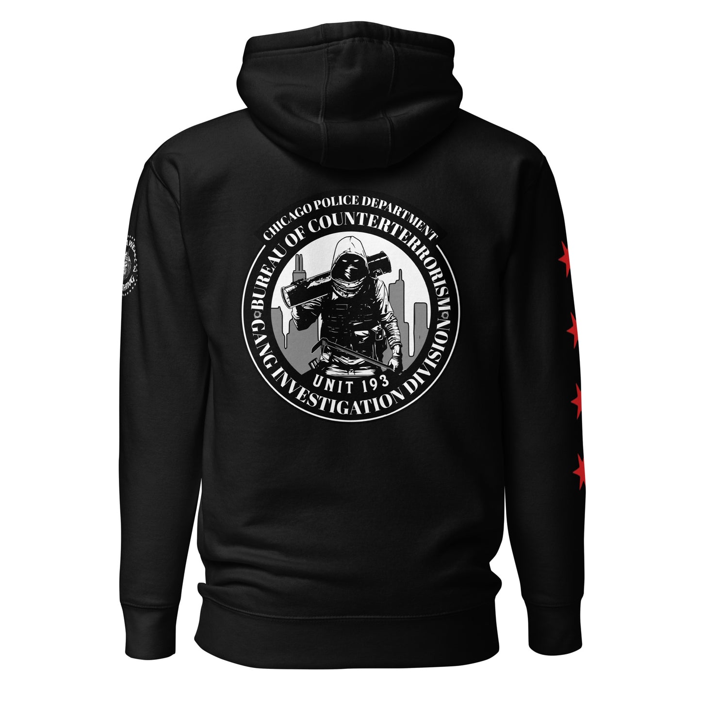 Unit 193 - Chicago Police Department - CPD BCT GID Hoodie Hoody Sweatshirt (Back Image)