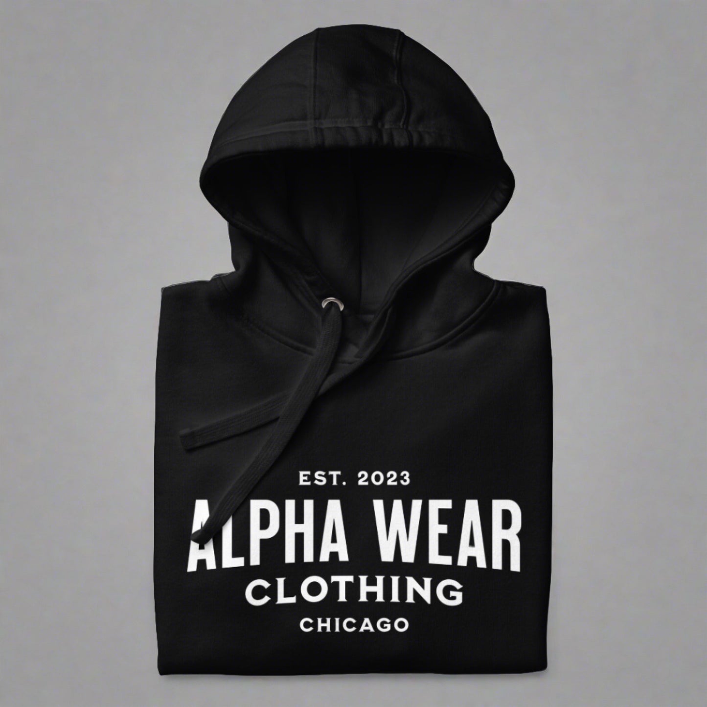 Alpha Wear Clothing Classic Logo Hoodie - Premium Quality Comfort Fit Hooded Sweatshirt for Everyday Wear