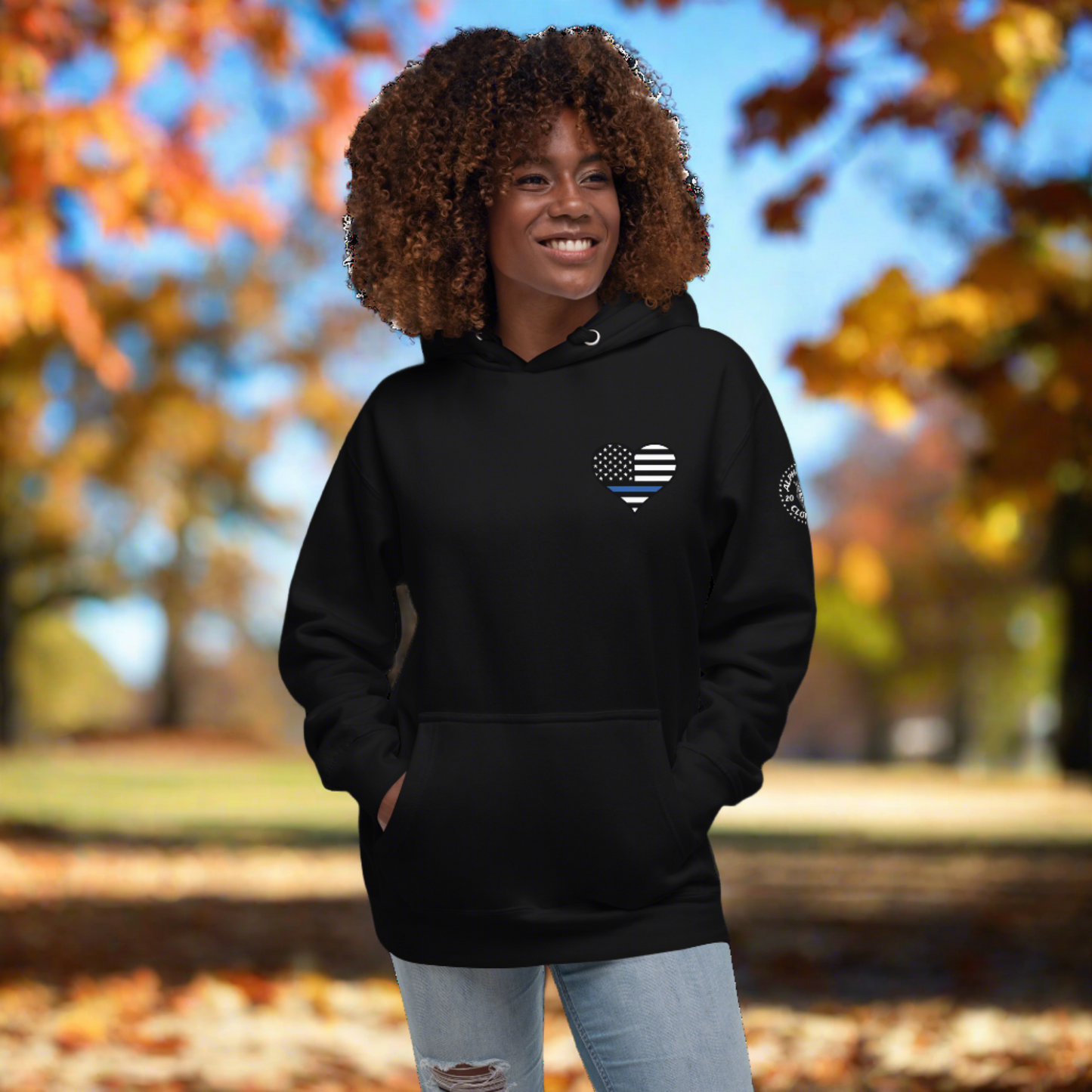 Mother Blue Line Flag Law Enforcement Hoodie for Mother's Day - Support Police Moms