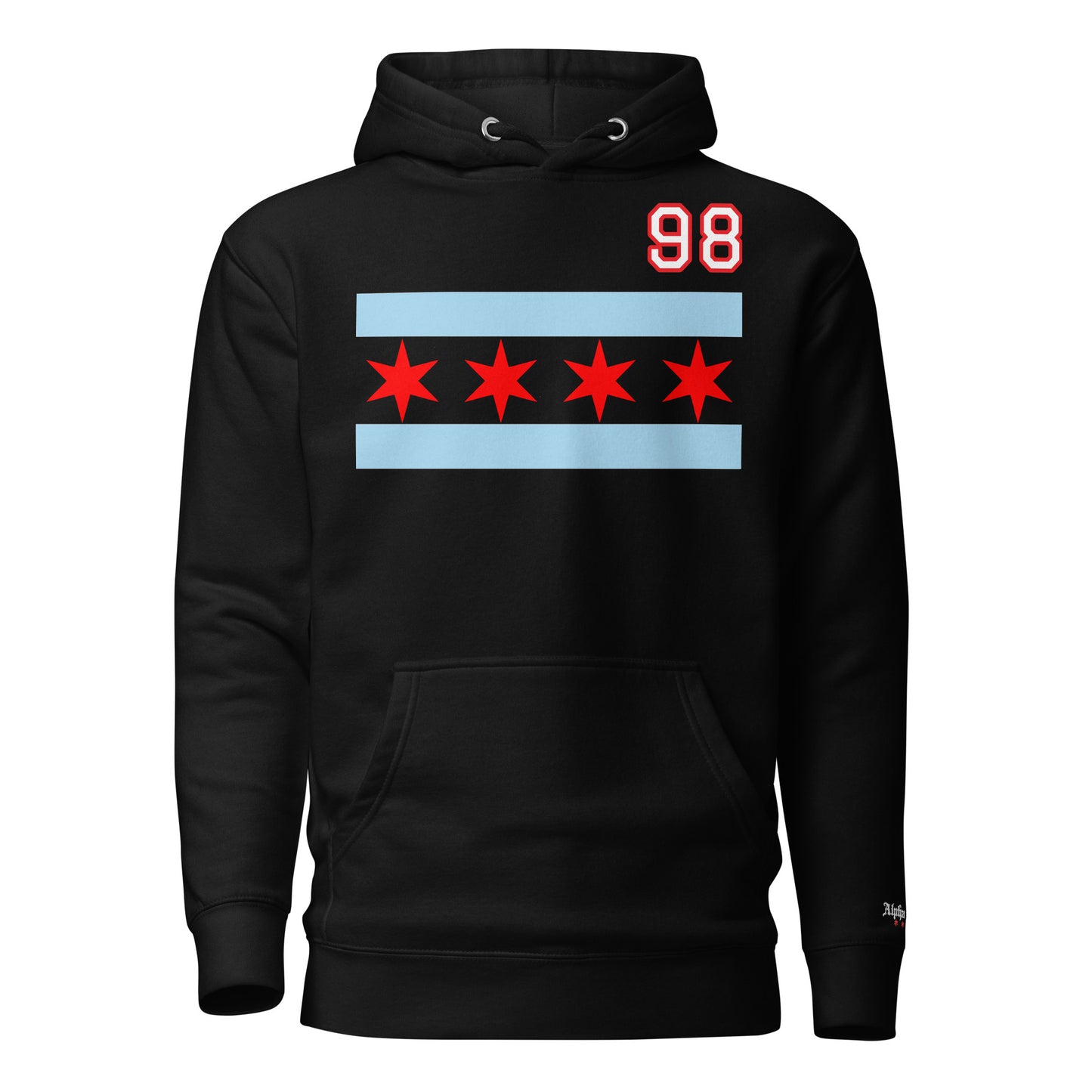 Chicago Hockey Customizable Chicago Flag Hoodie by Alpha Hockey Club