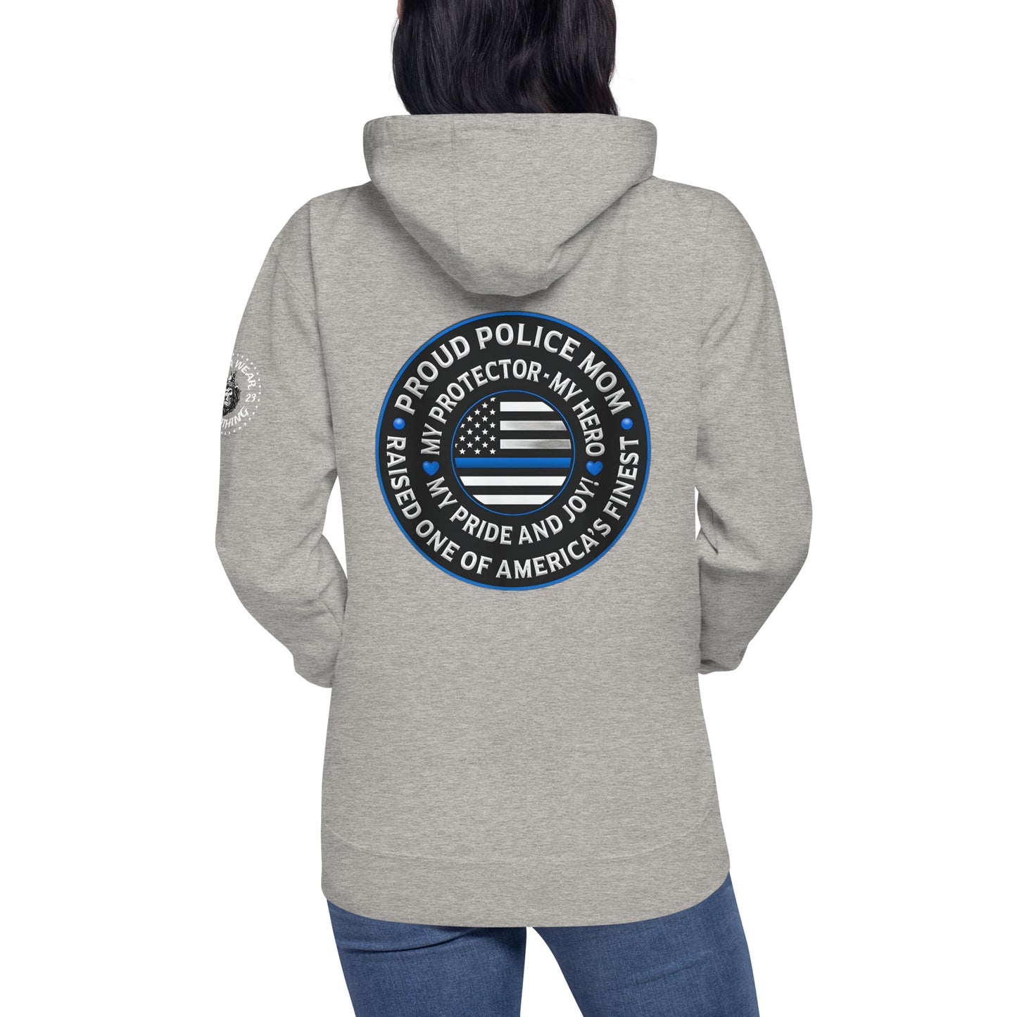 Proud Police Mom - Mother's Day Hoodie (Back Logo)