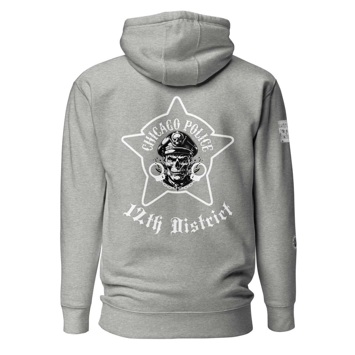 District 012 - Near West: Chicago Police CPD Biker Inspired Hoodie by Alpha Wear