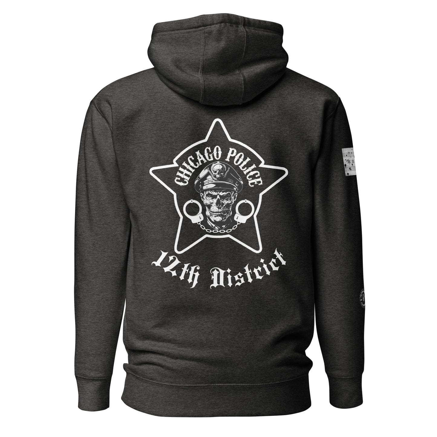 District 012 - Near West: Chicago Police CPD Biker Inspired Hoodie by Alpha Wear