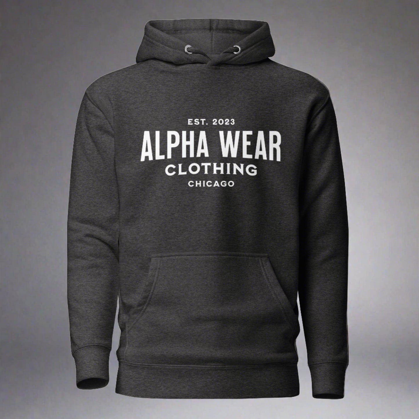 Alpha Wear Clothing Classic Logo Hoodie - Premium Quality Comfort Fit Hooded Sweatshirt for Everyday Wear