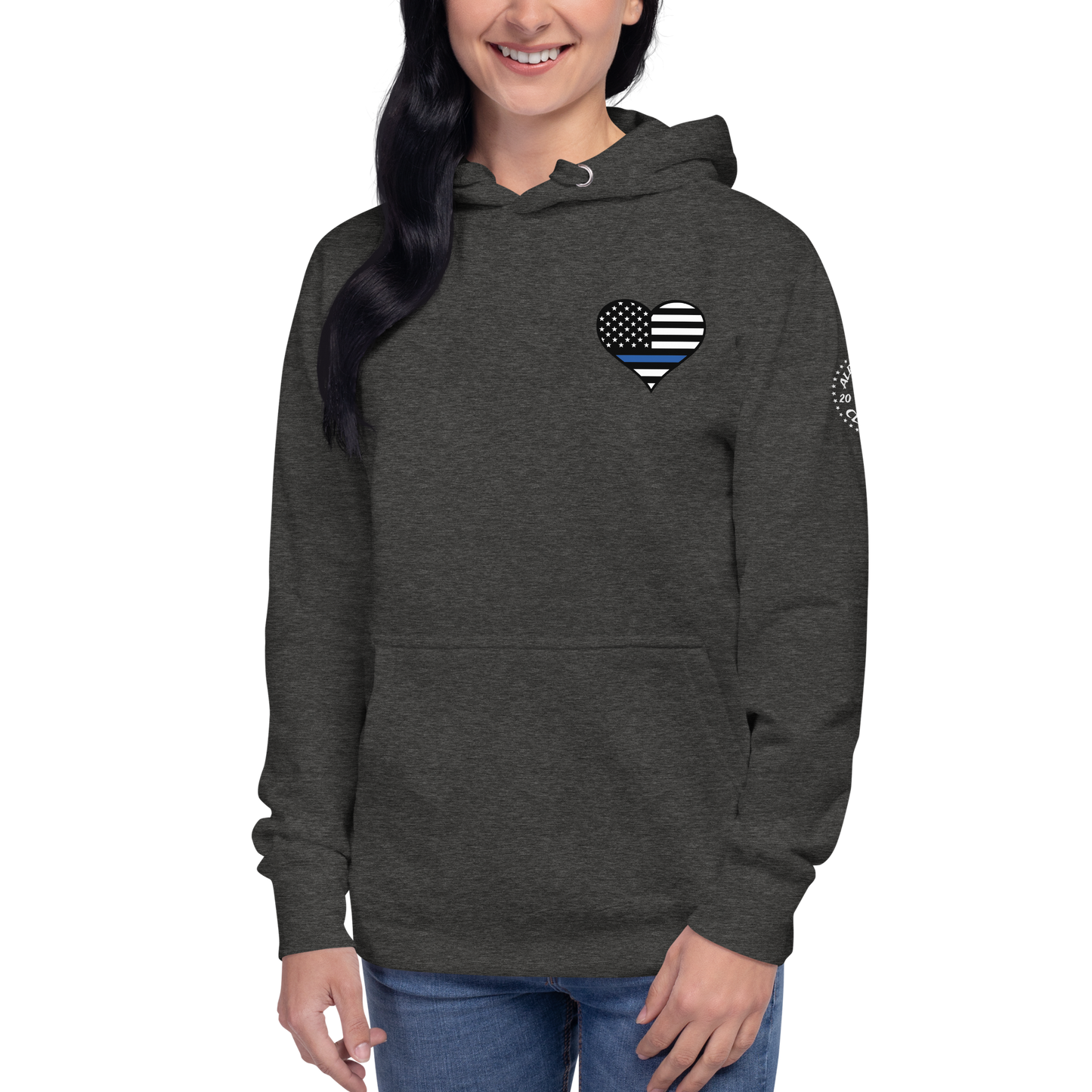 Mother Blue Line Flag Law Enforcement Hoodie for Mother's Day - Support Police Moms