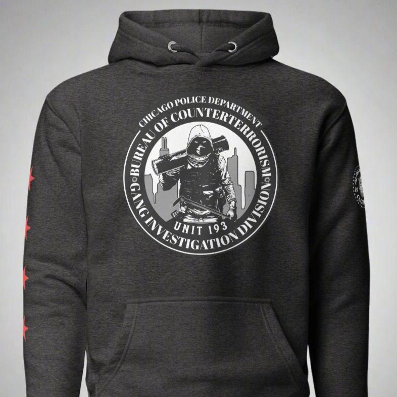 Unit 193 - Chicago Police Department - CPD BCT GID Hoodie Hoody Sweatshirt (Front Image)