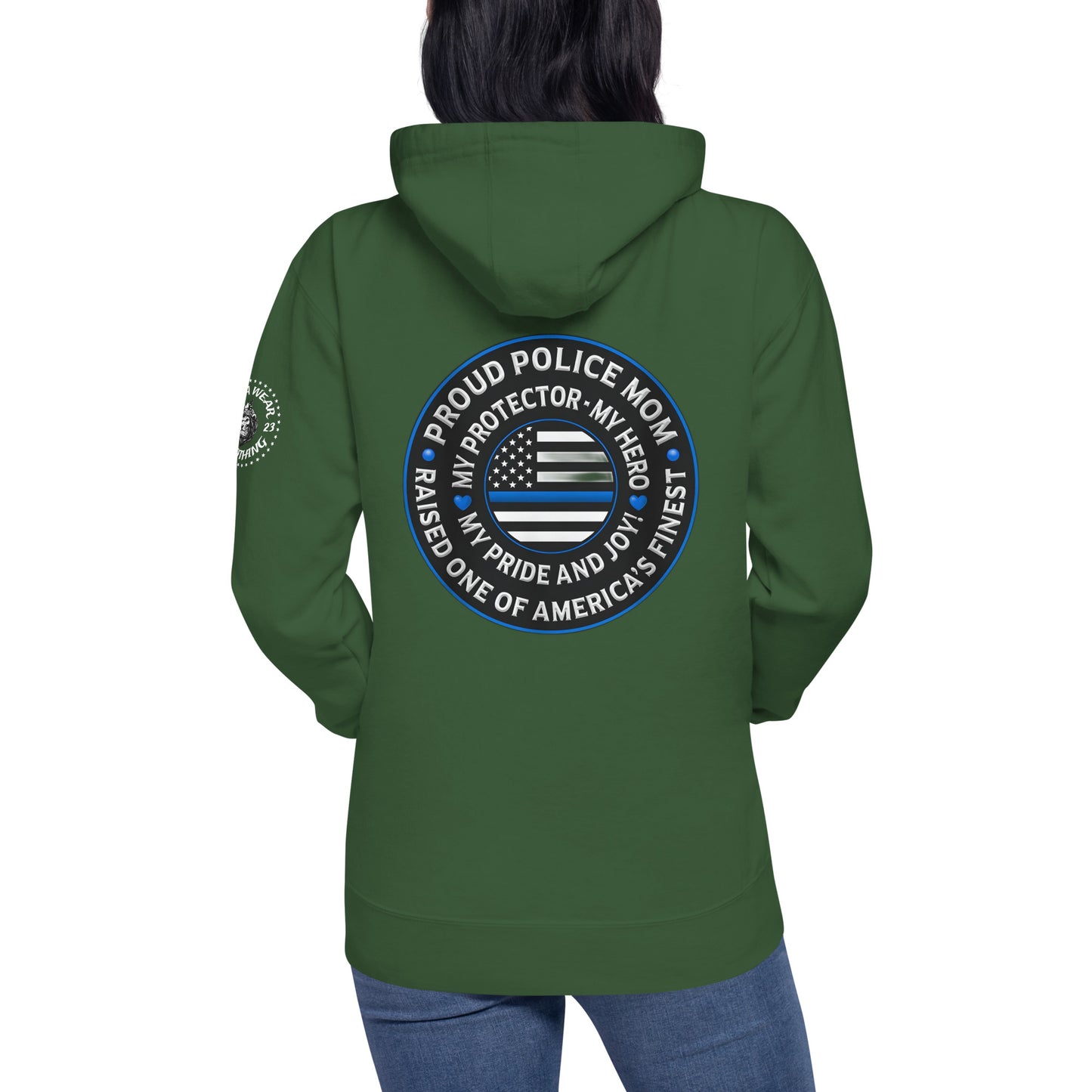 Proud Police Mom - Mother's Day Hoodie (Back Logo)