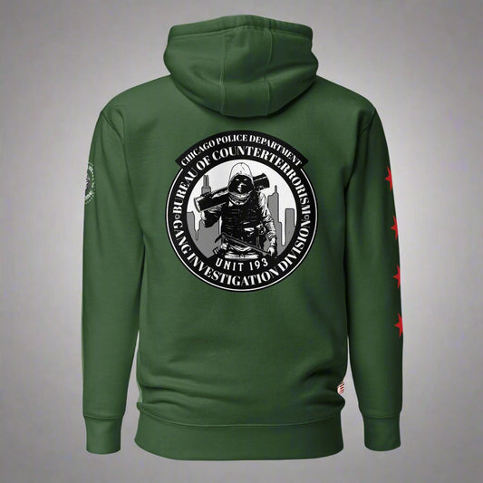 Unit 193 - Chicago Police Department - CPD BCT GID Hoodie Hoody Sweatshirt (Back Image)