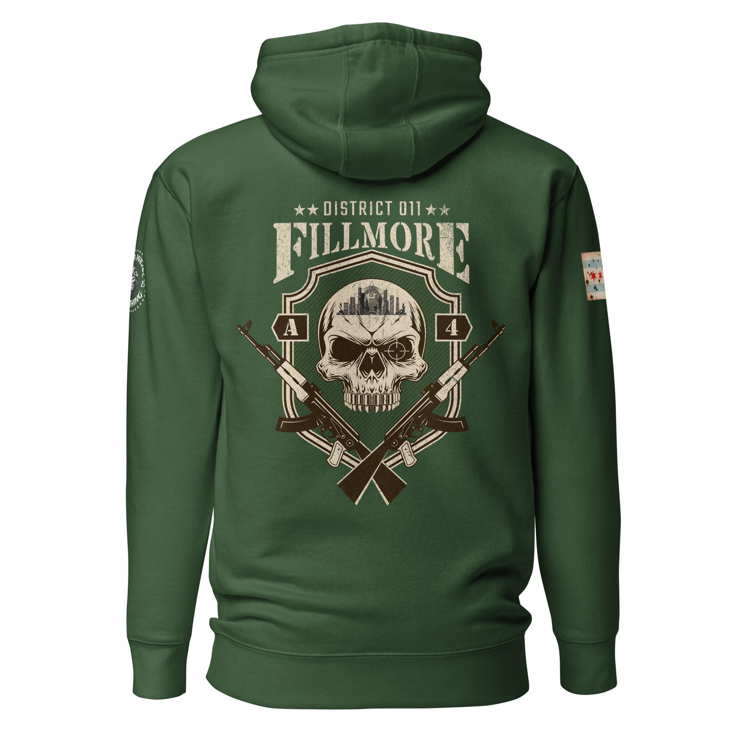 District 011 - Chicago Police 011th District Fillmore “Sniper Skull” Hoodie by Alpha Wear