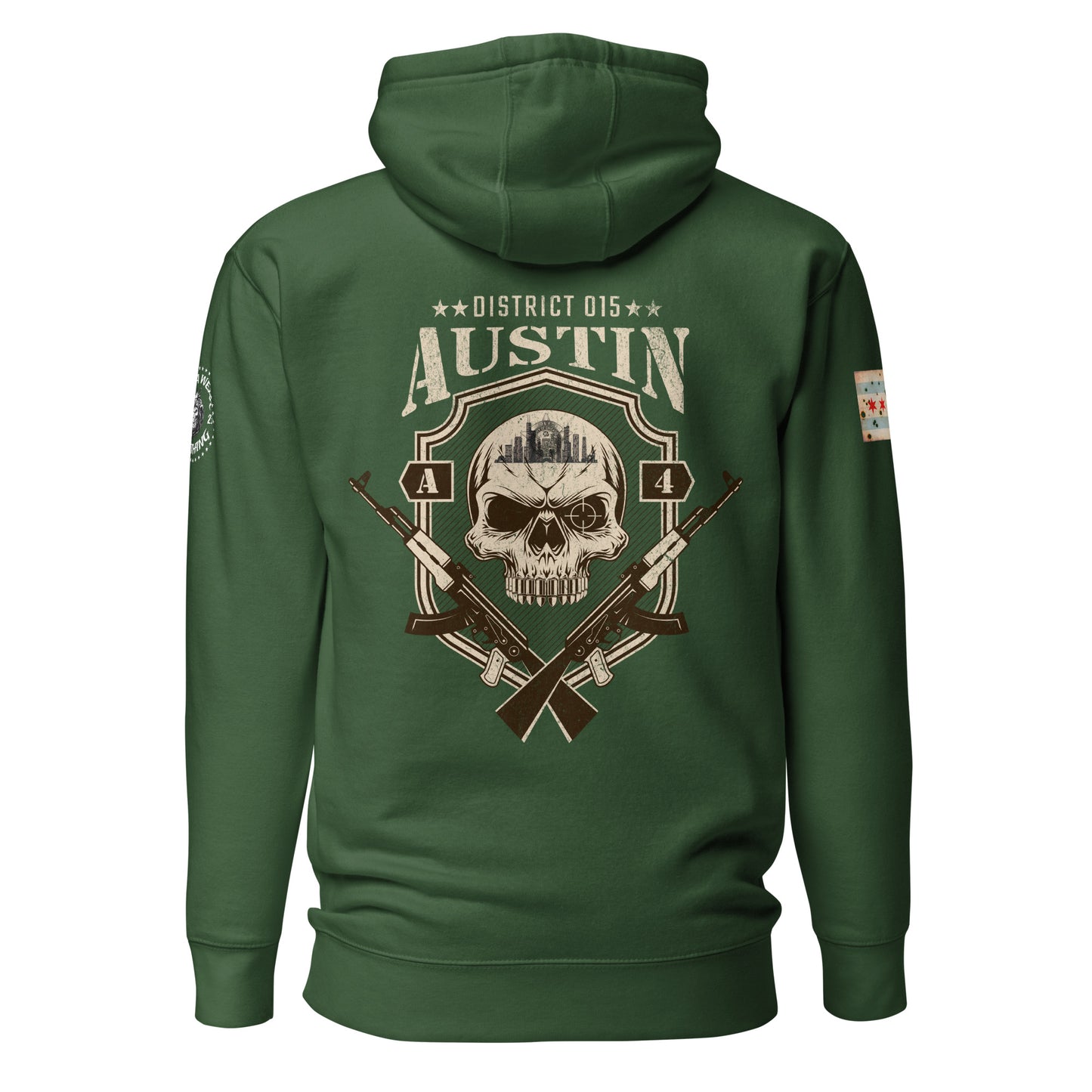 District 015 - Chicago Police 015th District Austin “Sniper Skull” Hoodie by Alpha Wear