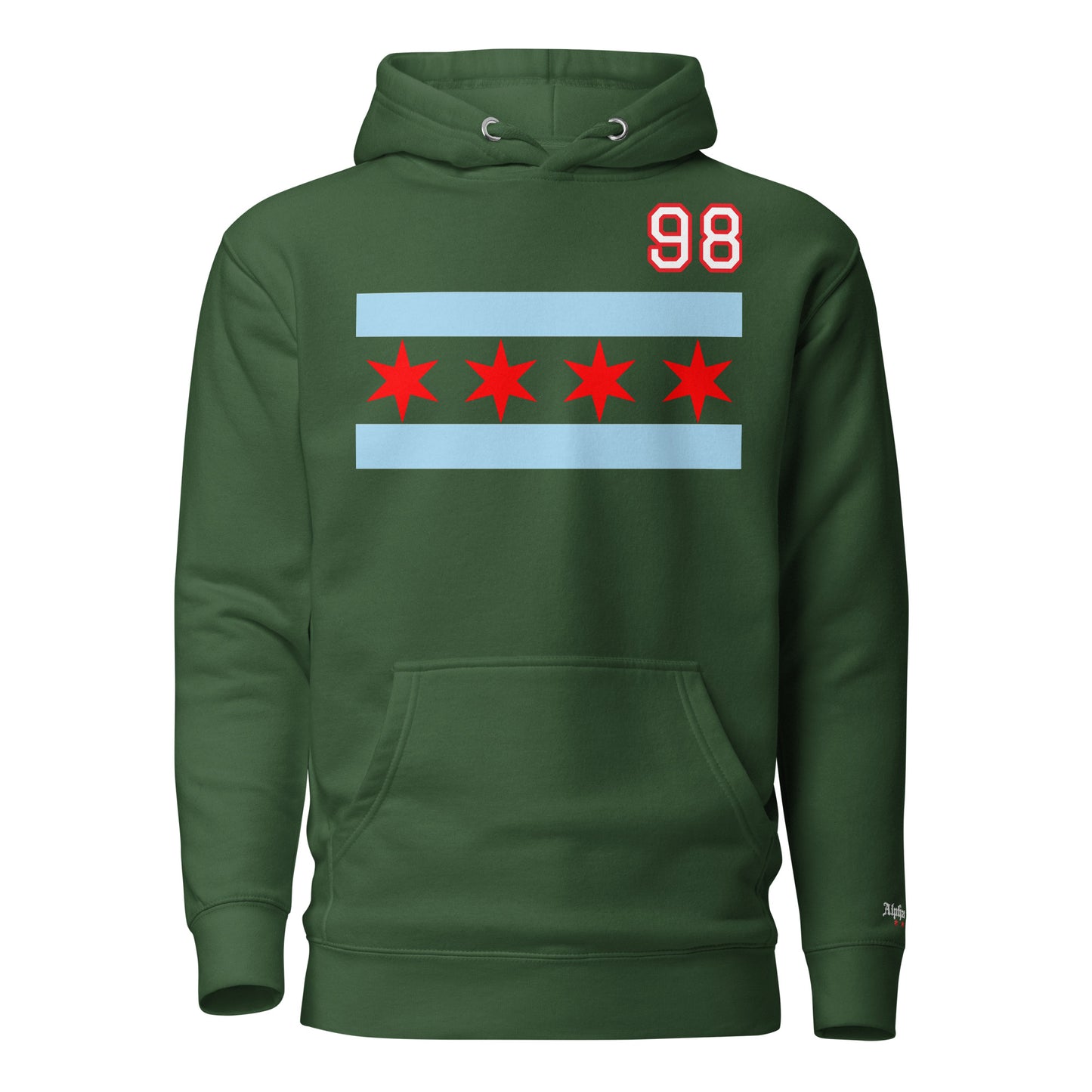 Chicago Hockey Customizable Chicago Flag Hoodie by Alpha Hockey Club