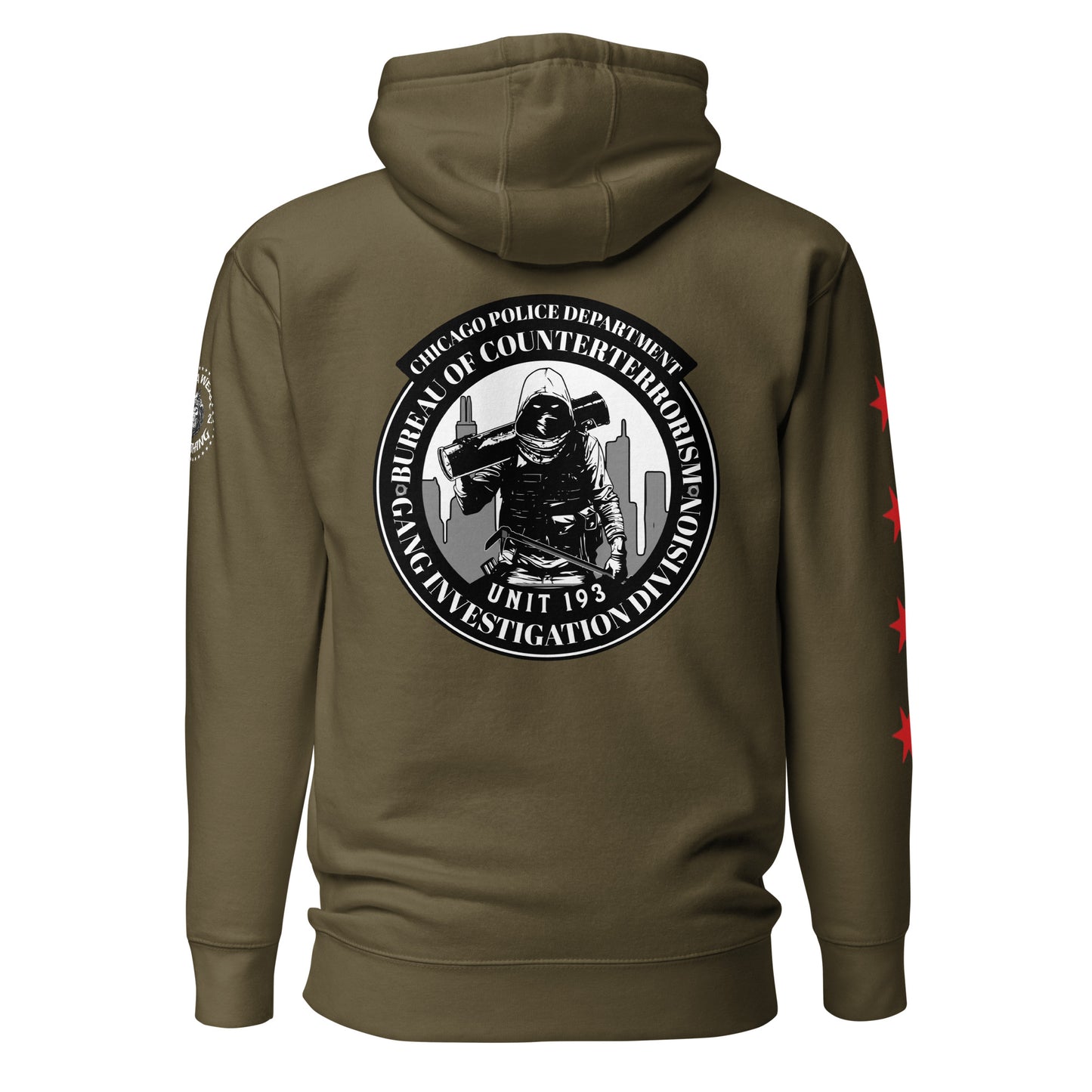 Unit 193 - Chicago Police Department - CPD BCT GID Hoodie Hoody Sweatshirt (Back Image)