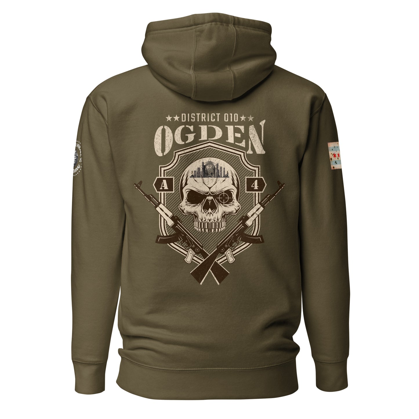 District 010 - Chicago Police 010th District Ogden “Sniper Skull” Hoodie by Alpha Wear