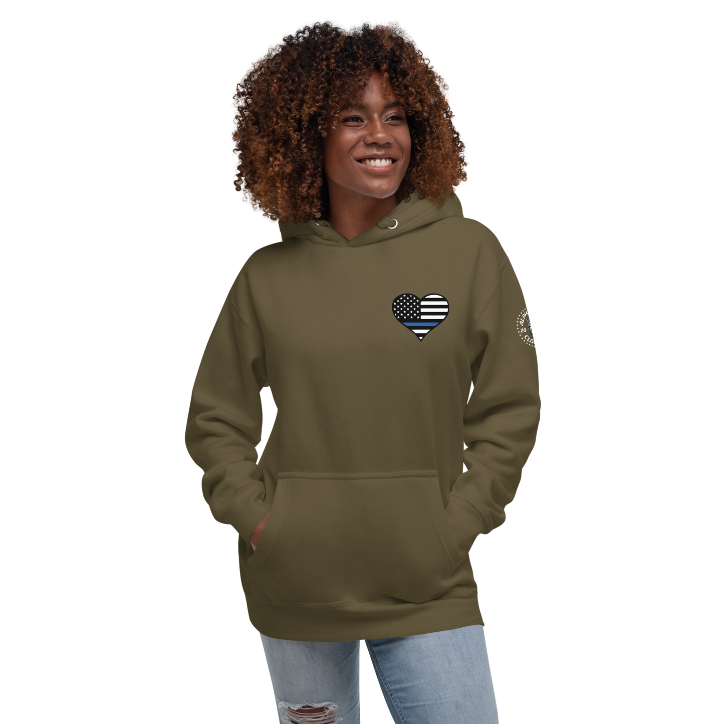 Mother Blue Line Flag Law Enforcement Hoodie for Mother's Day - Support Police Moms