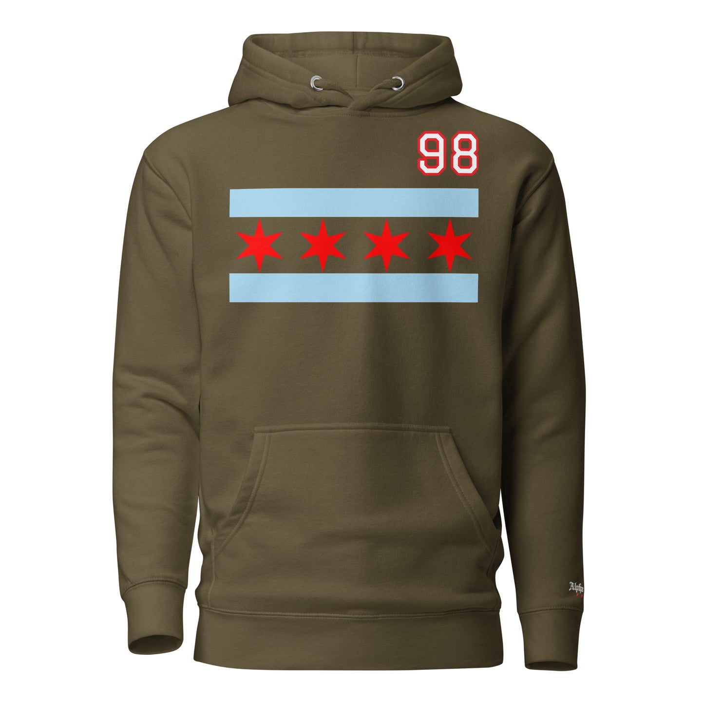 Chicago Hockey Customizable Chicago Flag Hoodie by Alpha Hockey Club