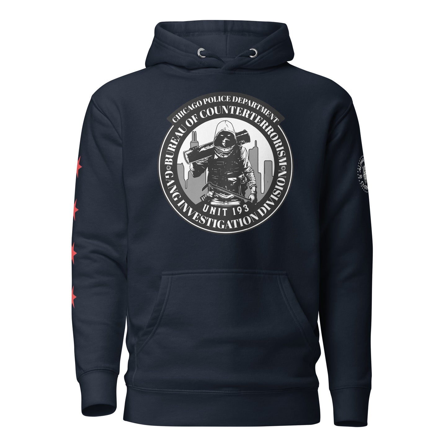 Unit 193 - Chicago Police Department - CPD BCT GID Hoodie Hoody Sweatshirt (Front Image)